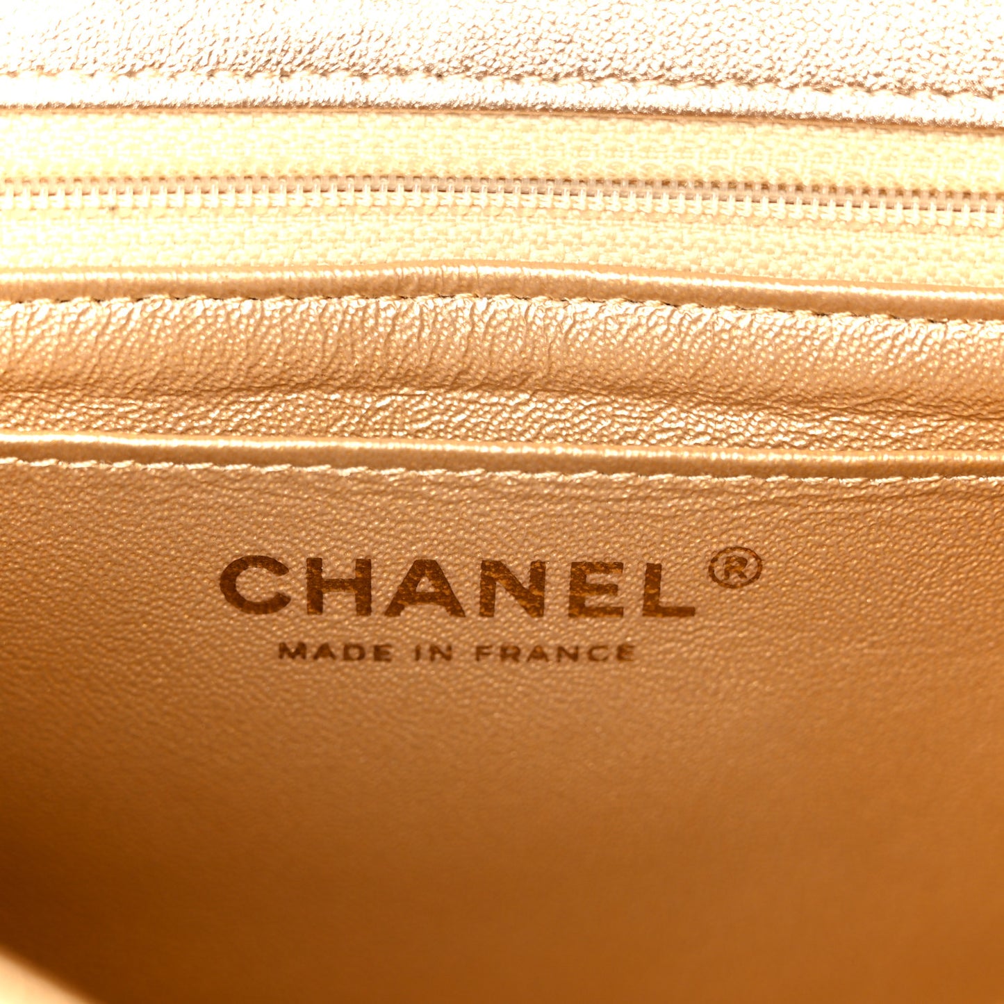 Metallic Lambskin Quilted Mini Square Flap Gold