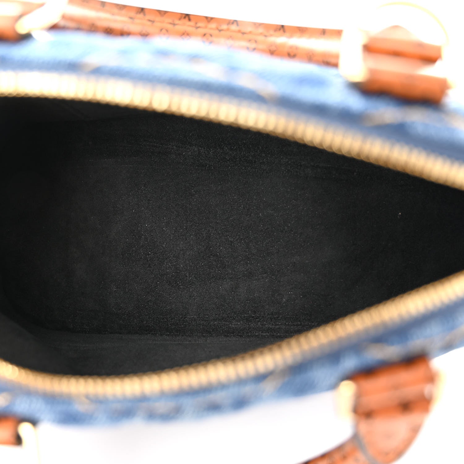 Louis Vuitton Denim Calfskin Reverse Monogram Malletage Alma BB Blue 5 of 11