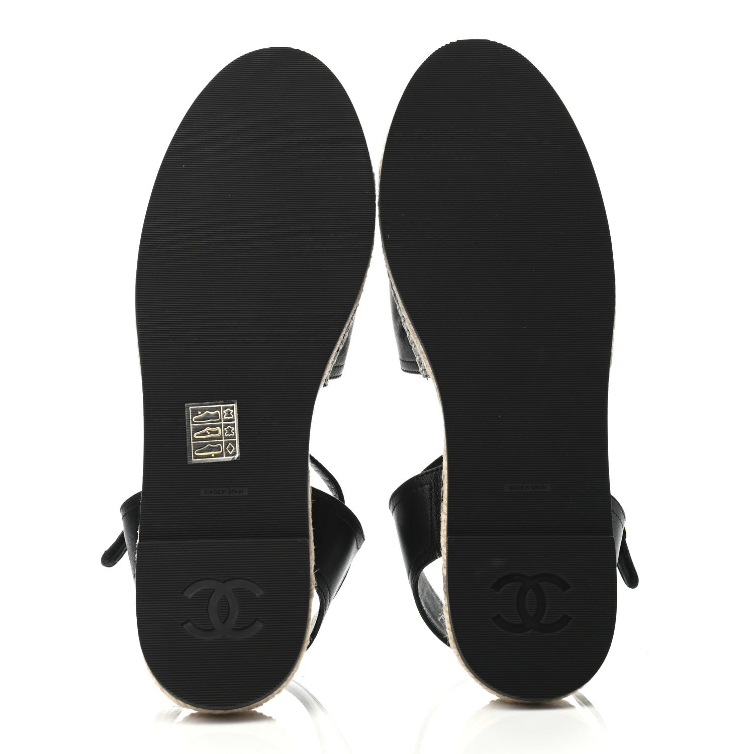 Chanel Lambskin Cap Toe CC Espadrilles Sandals 41 Black 4 of 4