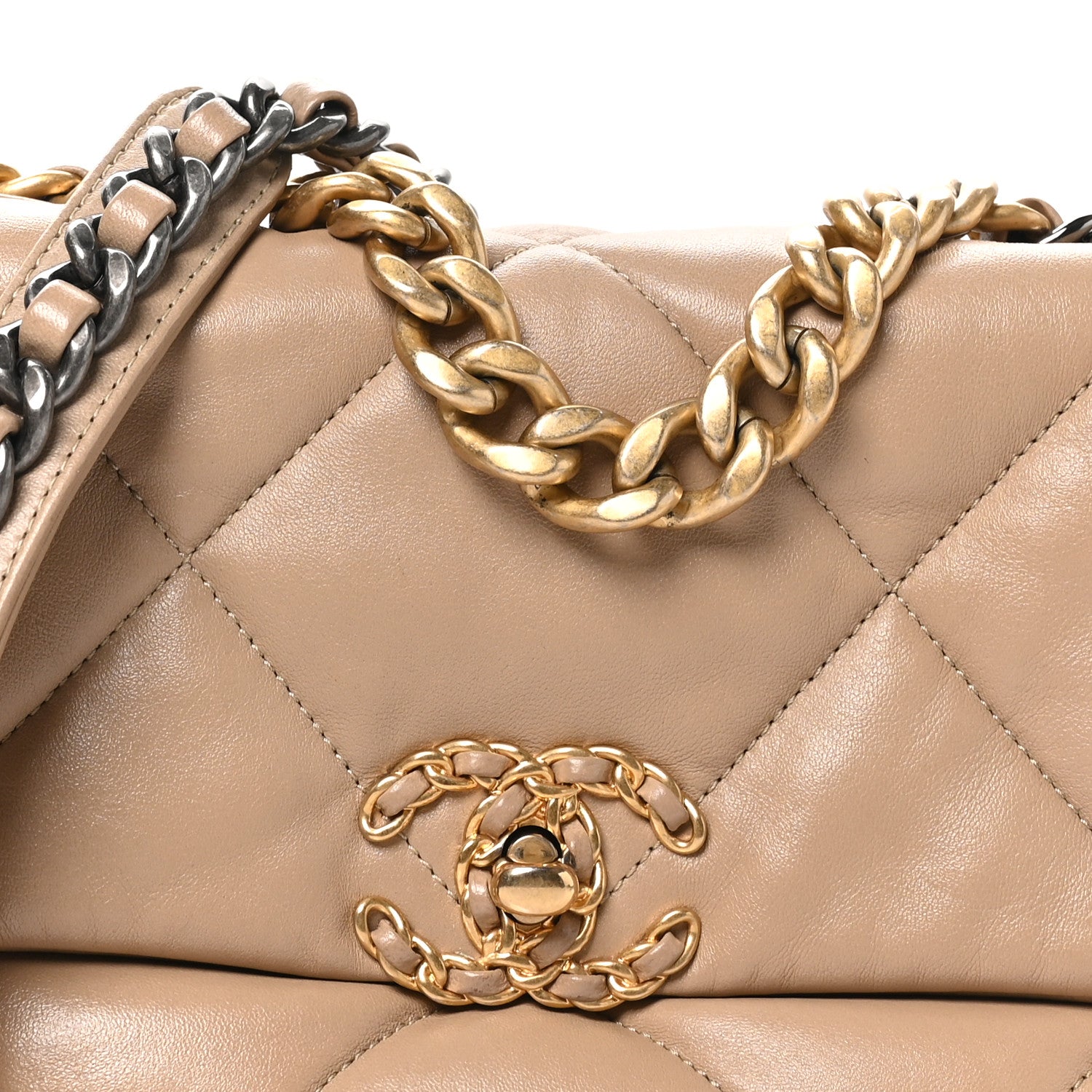 Chanel Lambskin Quilted Medium Chanel 19 Flap Dark Beige 8 of 10