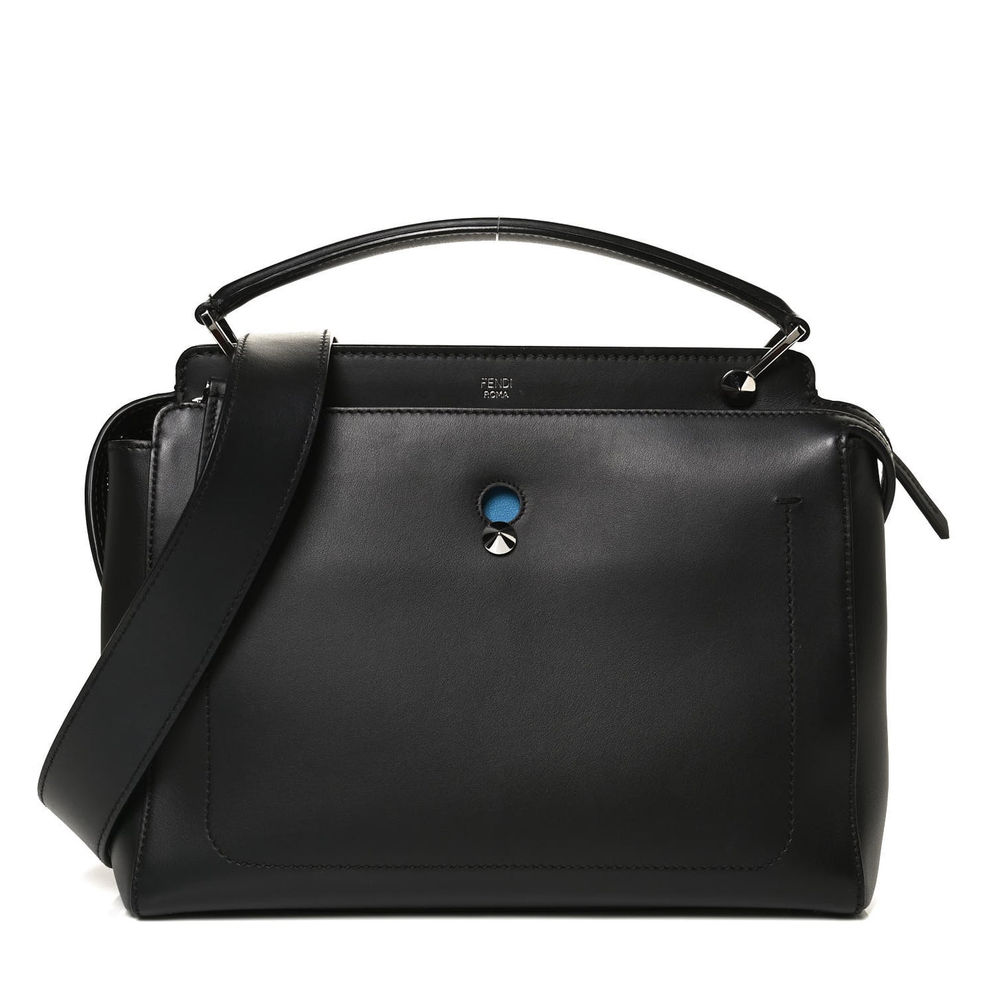 Vitello Baltico Dolce DotCom Satchel Black Blue Royal