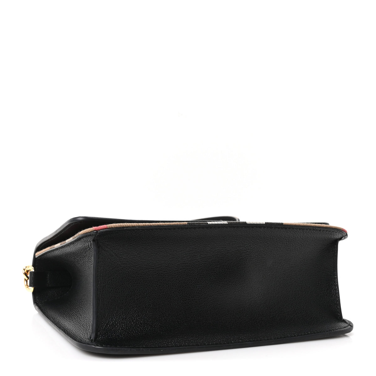 Burberry Derby Calfskin House Check Mackford Crossbody Bag Black 3 of 8