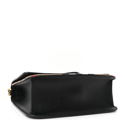 Burberry Derby Calfskin House Check Mackford Crossbody Bag Black 3 of 8