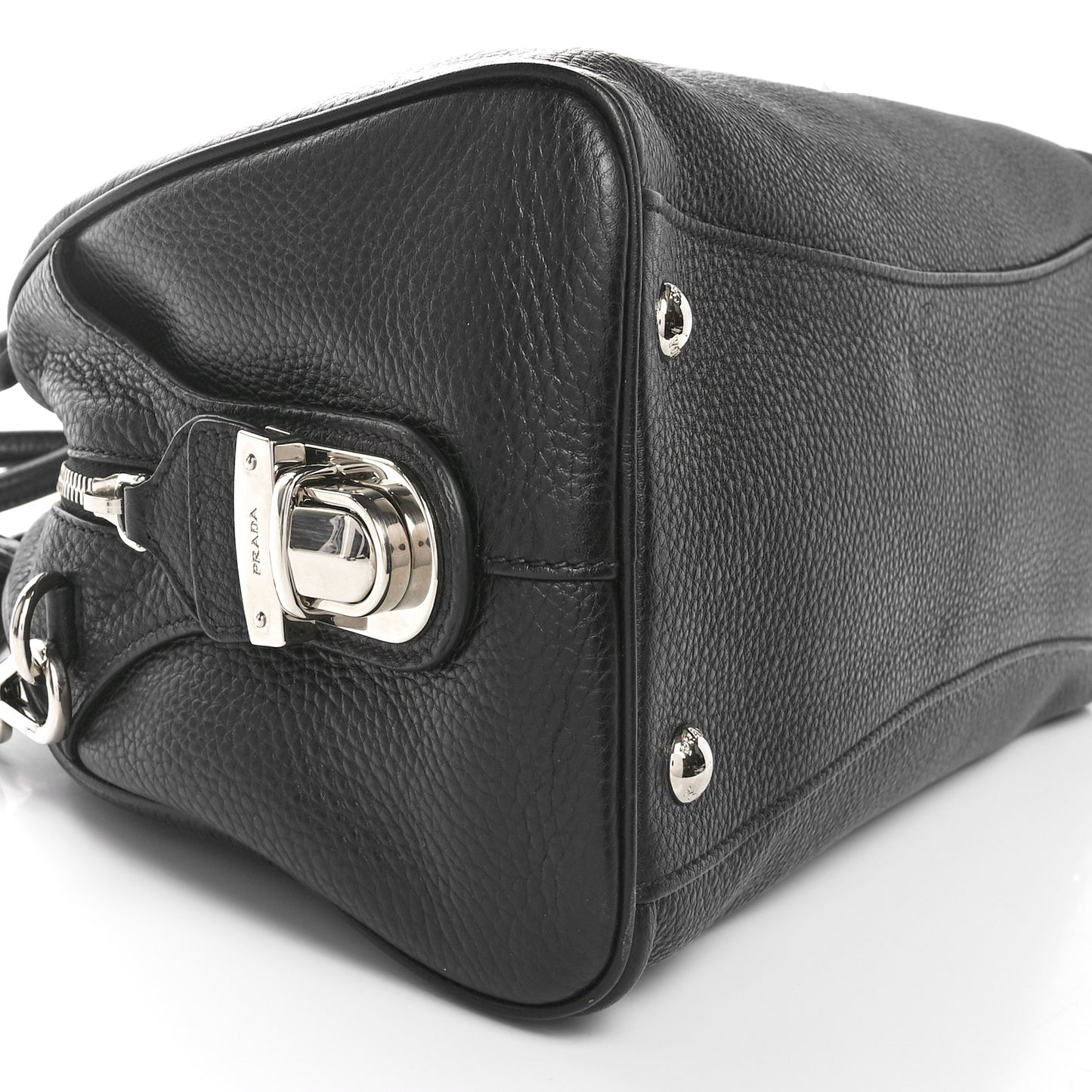 Vitello Daino Bowling Bag Black