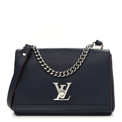 Louis Vuitton Calfskin Lockme II Chain Bag BB Marine Rouge 1 of 10