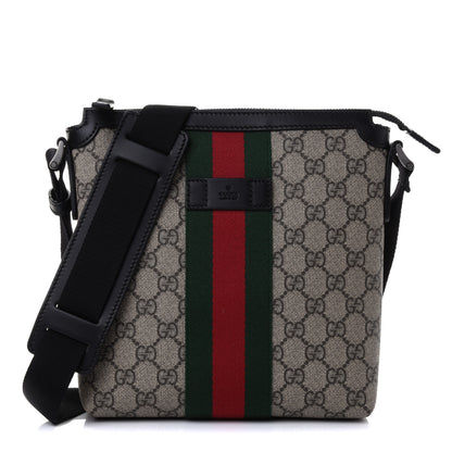 Gucci GG Supreme Monogram Web Messenger Bag Black 1 of 4