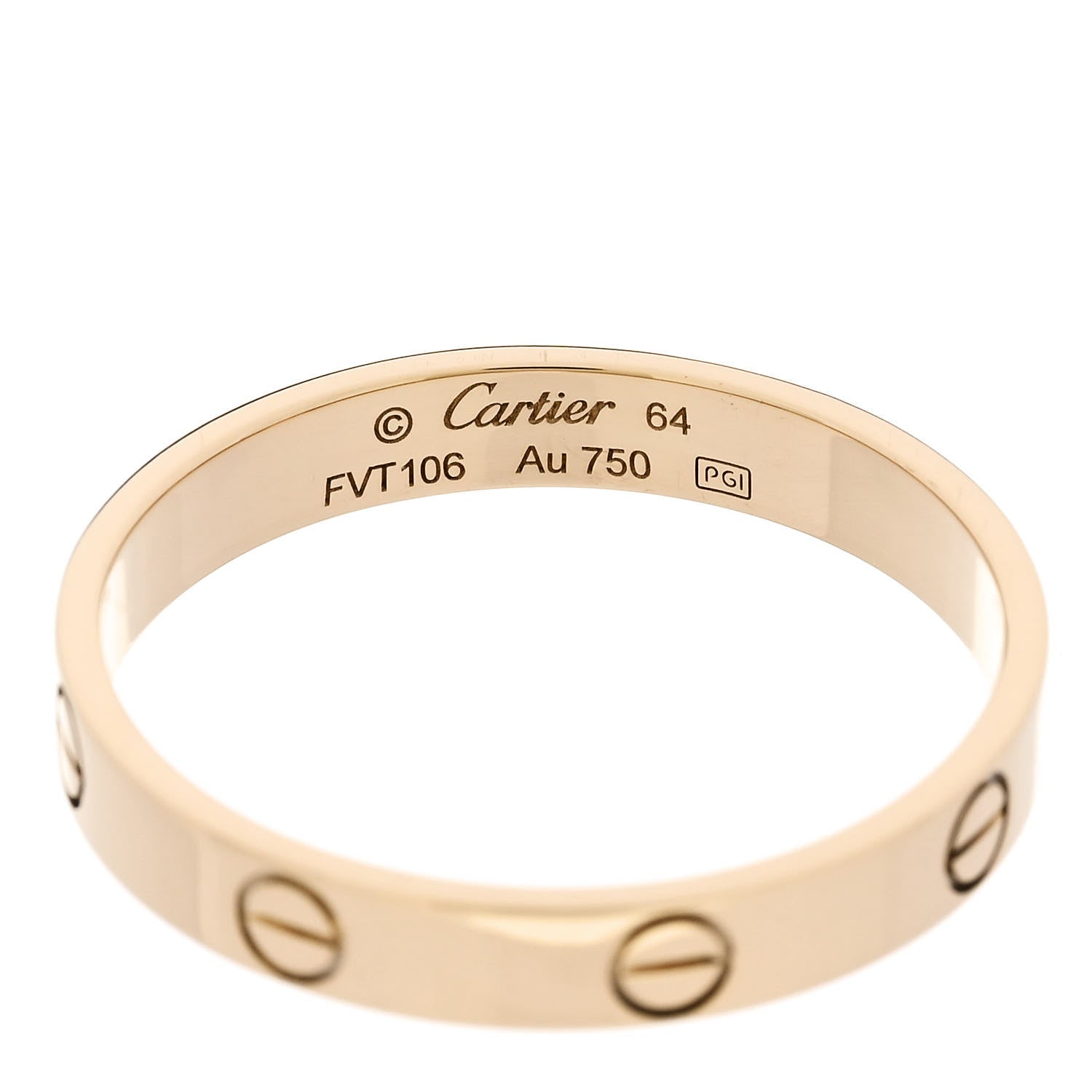 Cartier 18K Yellow Gold 3.5mm LOVE Wedding Band Ring 64 10.75 4 of 5