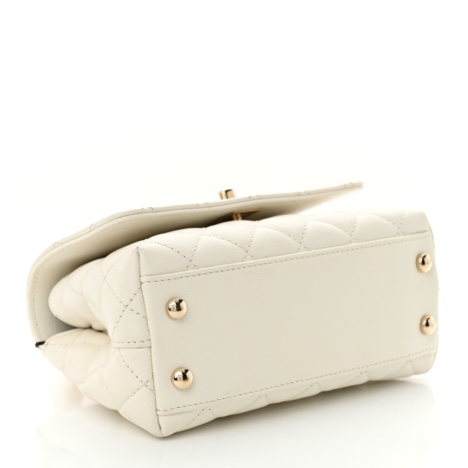 Chanel Caviar Quilted Extra Mini Coco Handle Flap White 4 of 12