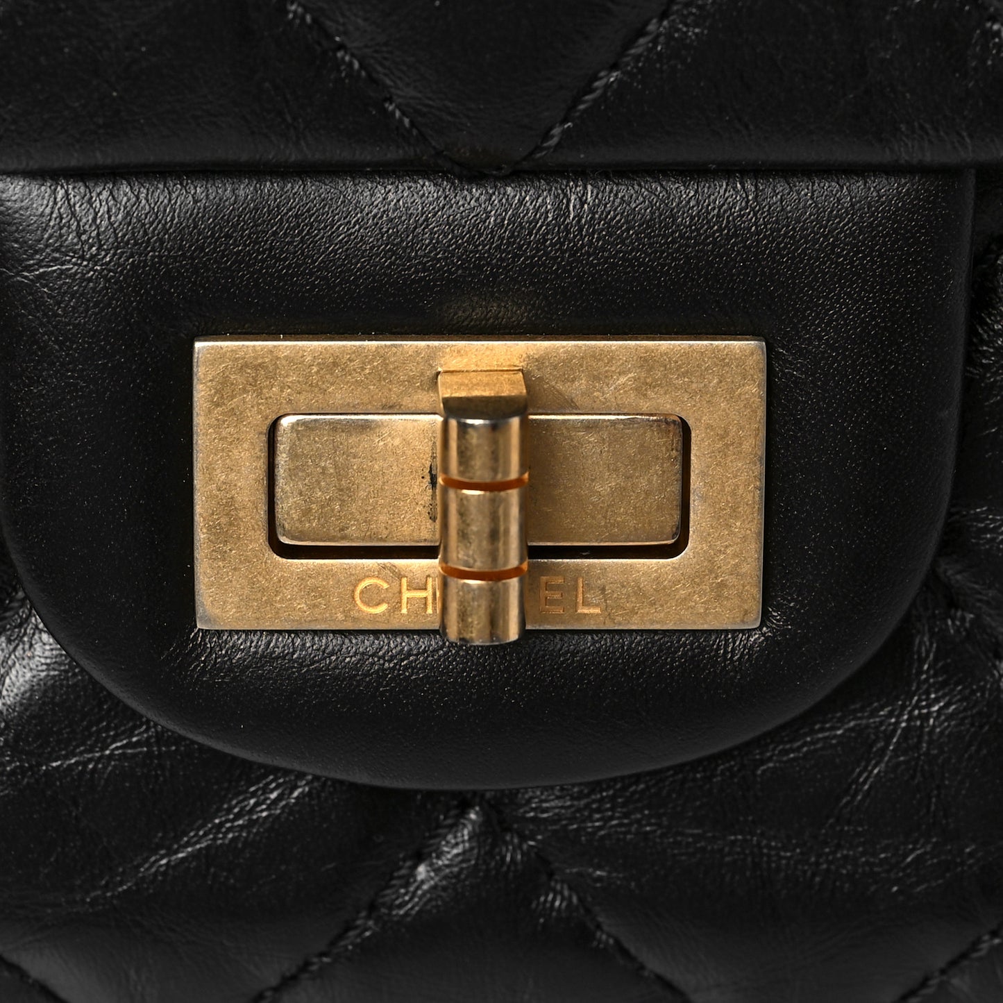 Aged Calfskin Quilted 2.55 Reissue 226 Flap Black