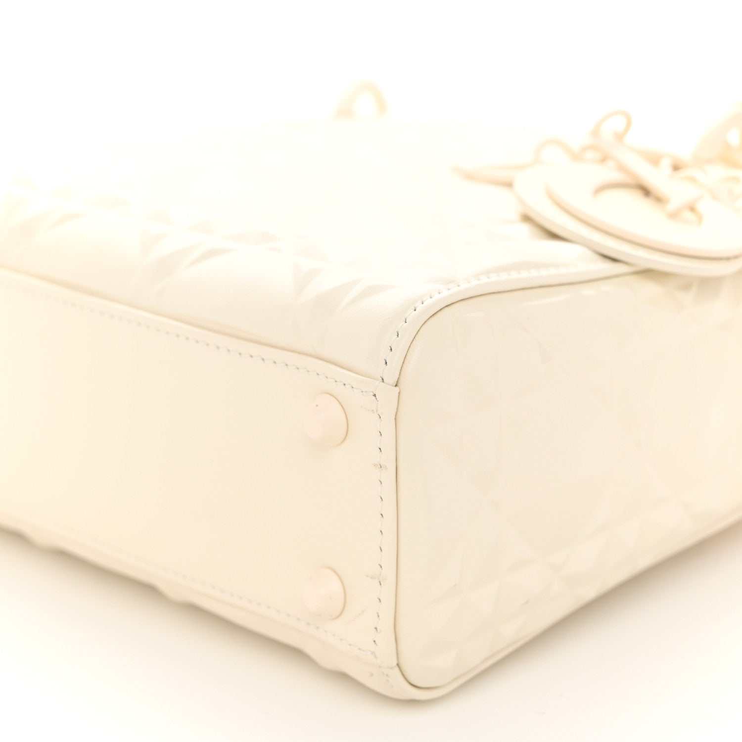 Christian Dior Calfskin Cannage Diamond Mini Lady Dior White 10 of 10