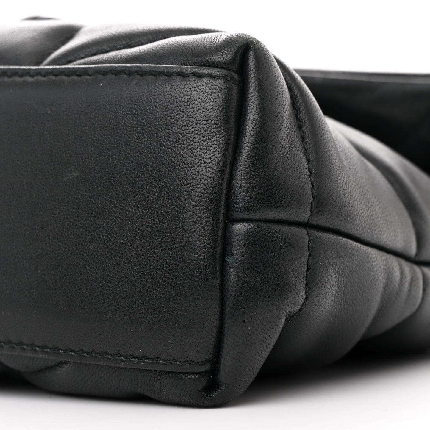 Lambskin Quilted Toy Loulou Puffer Monogram Chain Satchel Black
