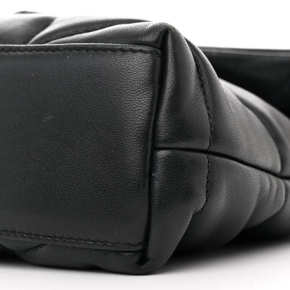 Saint Laurent Lambskin Quilted Toy Loulou Puffer Monogram Chain Satchel Black 10 of 11