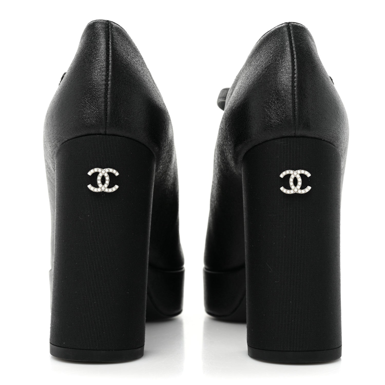 Chanel Lambskin Patent Cap Toe Mary Jane Platform Pumps 36 Black 4 of 10