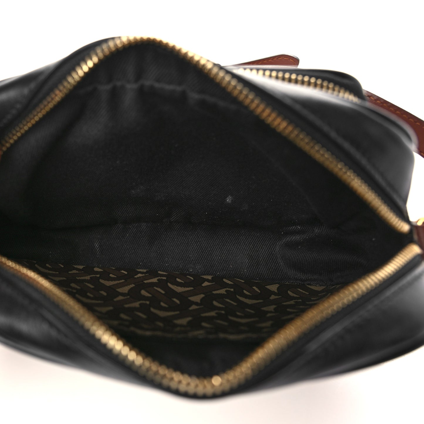 E-Canvas Monogram Stripe Camera Bag Bridle Brown