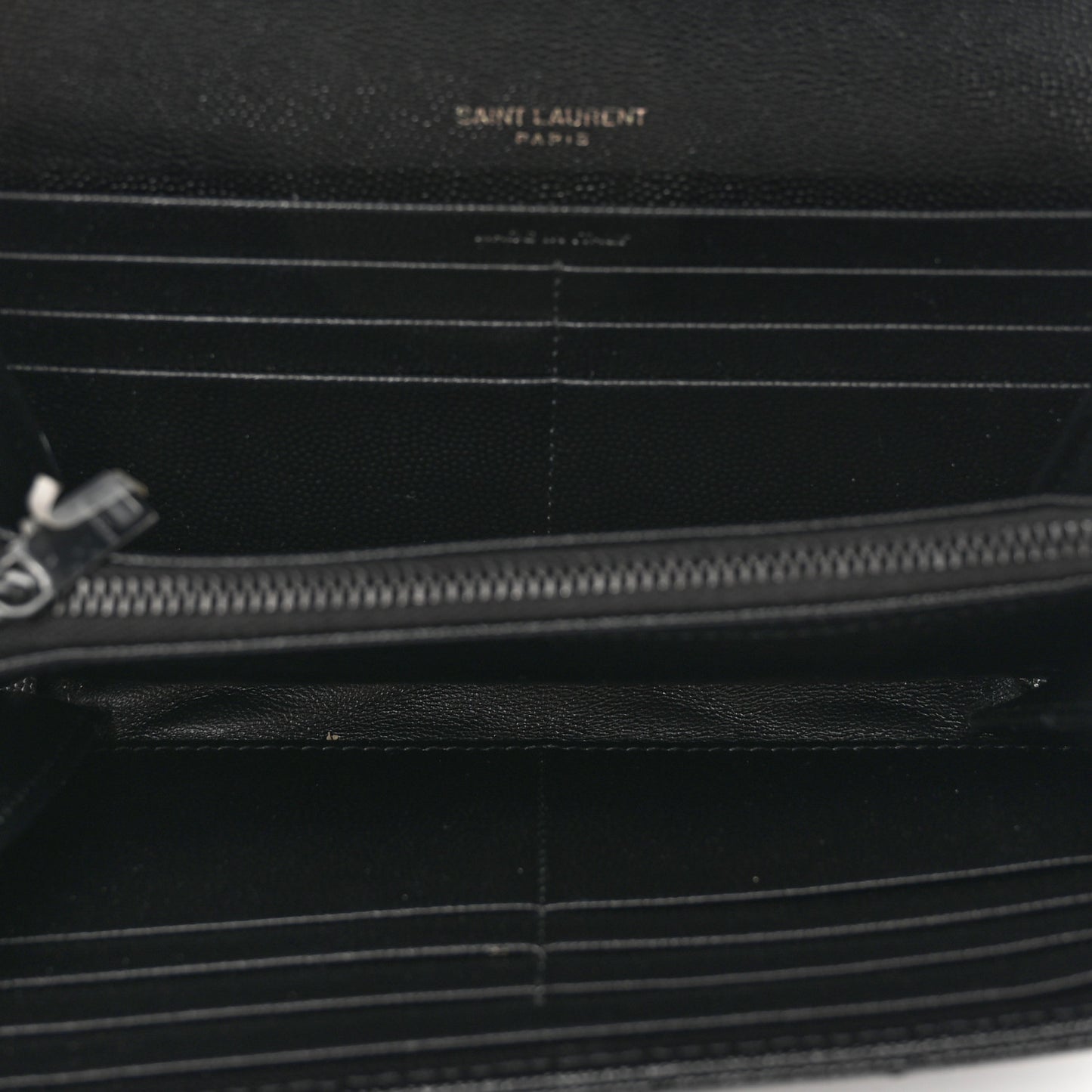 Grain De Poudre Matelasse Chevron Monogram Flap Wallet Black