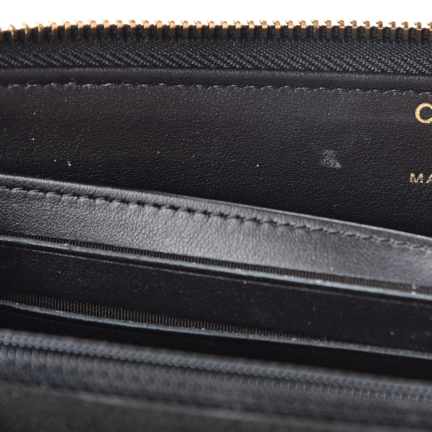 Chanel Lambskin Quilted Large Gusset Zipped Wallet Black 9 of 13