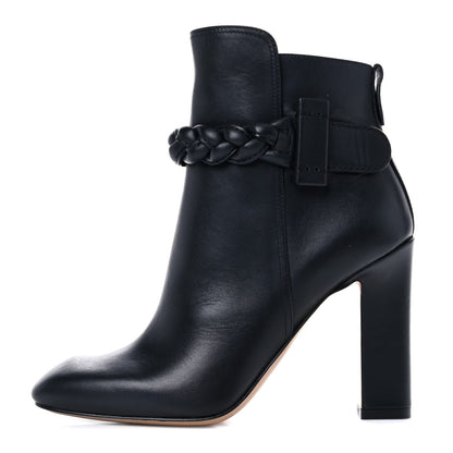 Valentino Garavani Vitello Braided Ankle 100mm Boots 35 Black 1 of 10