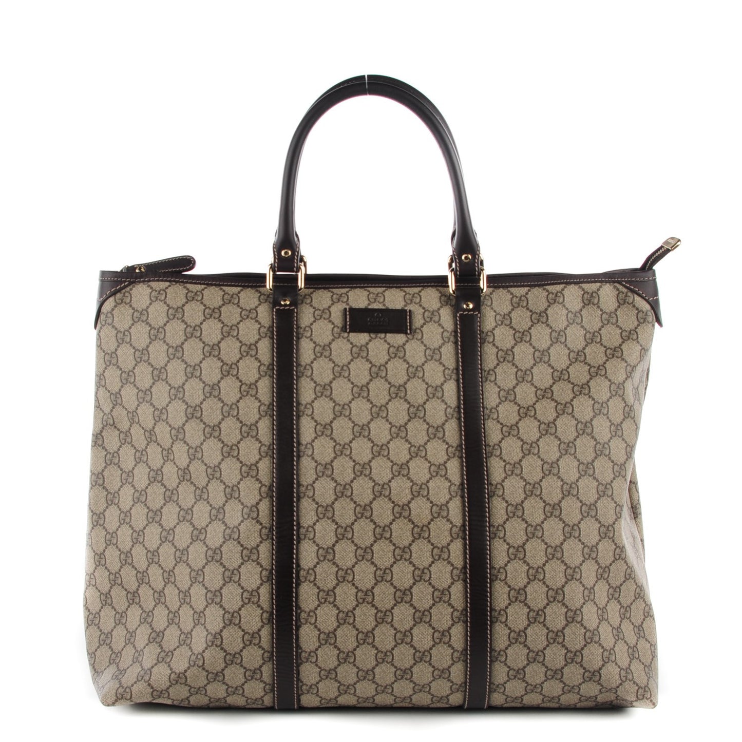 GG Plu Monogram Medium Joy Tote Bag Brown