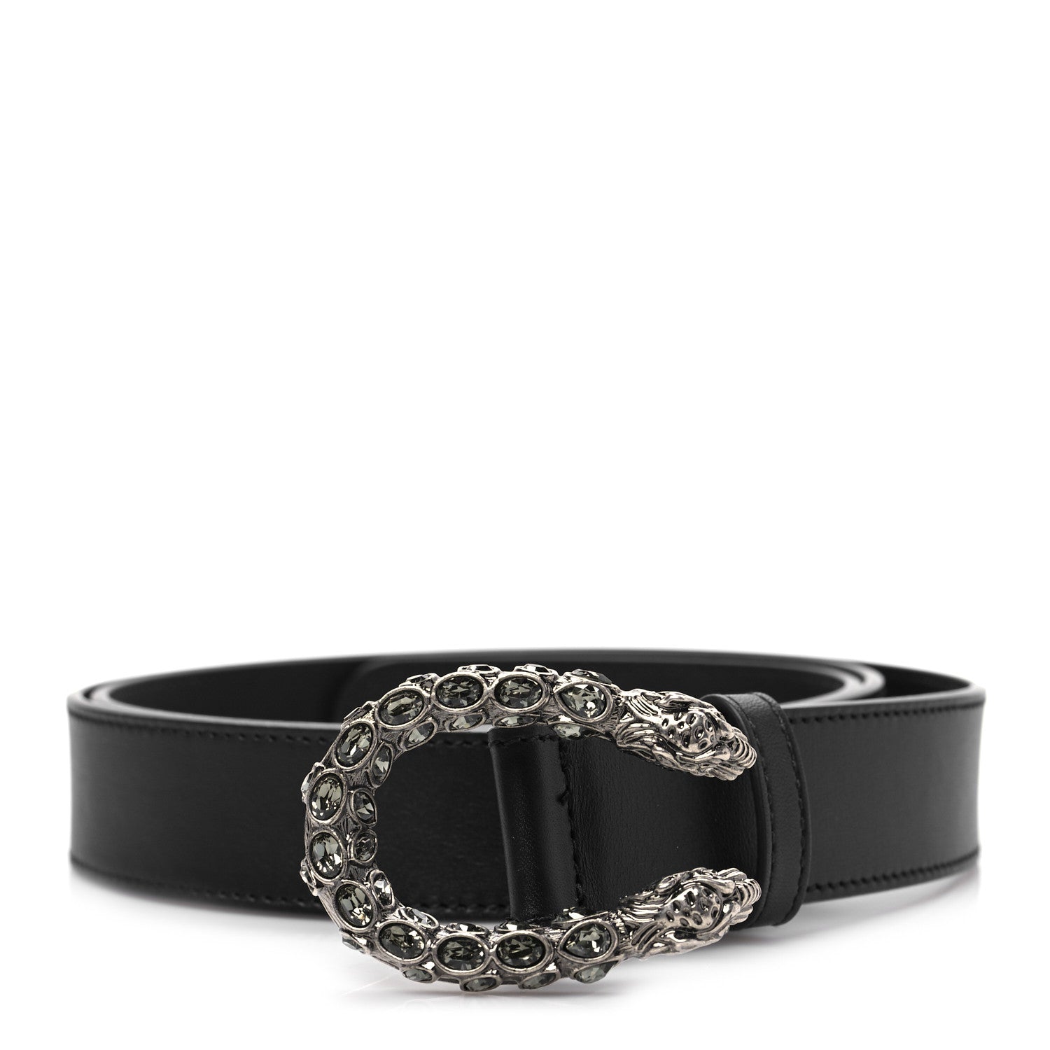 Gucci Moon Calfskin Crystal Dionysus 30mm Belt 105 42 Black Black Diamond 1 of 4