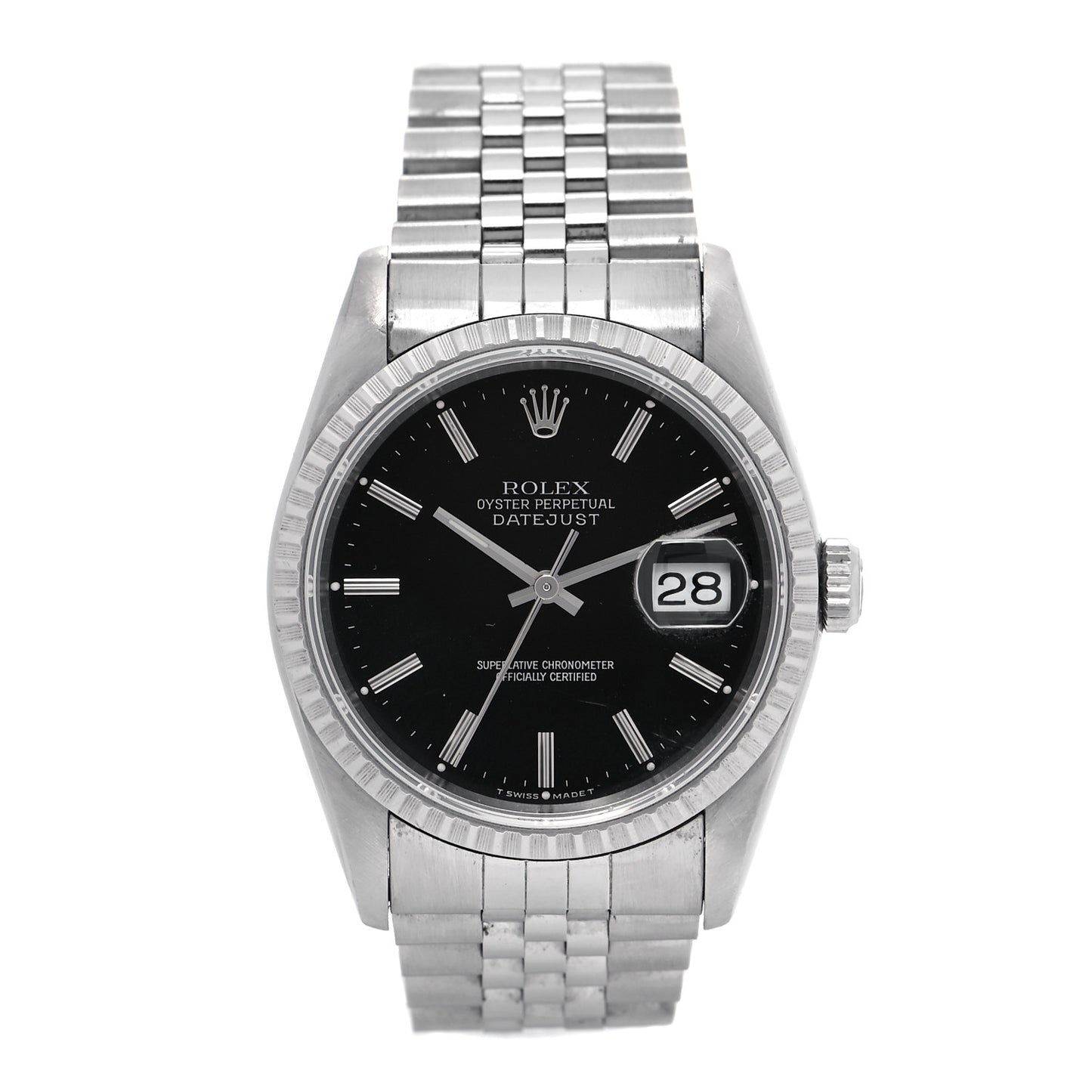 Stainless Steel 36mm Oyster Perpetual Datejust Watch Black 16220