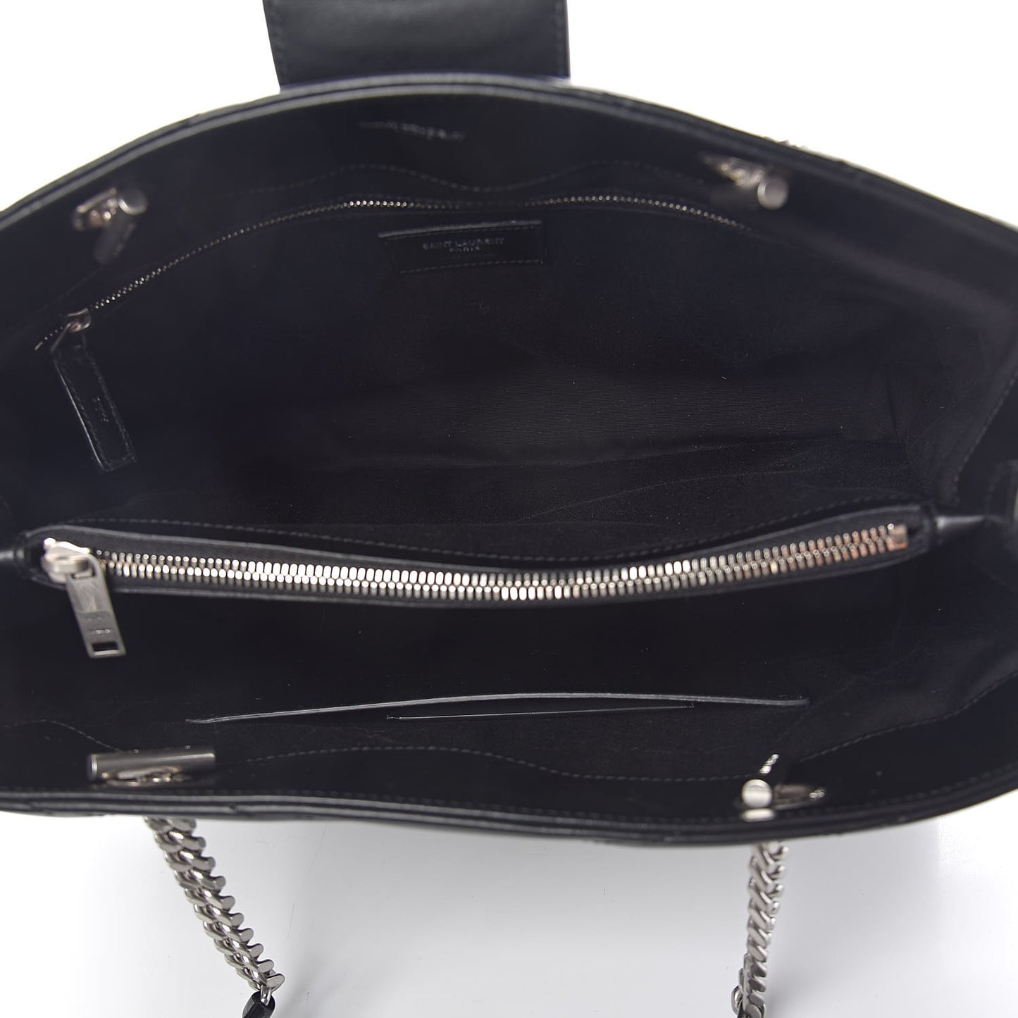 Calfskin Y Quilted Monogram Large Loulou Shopper Black