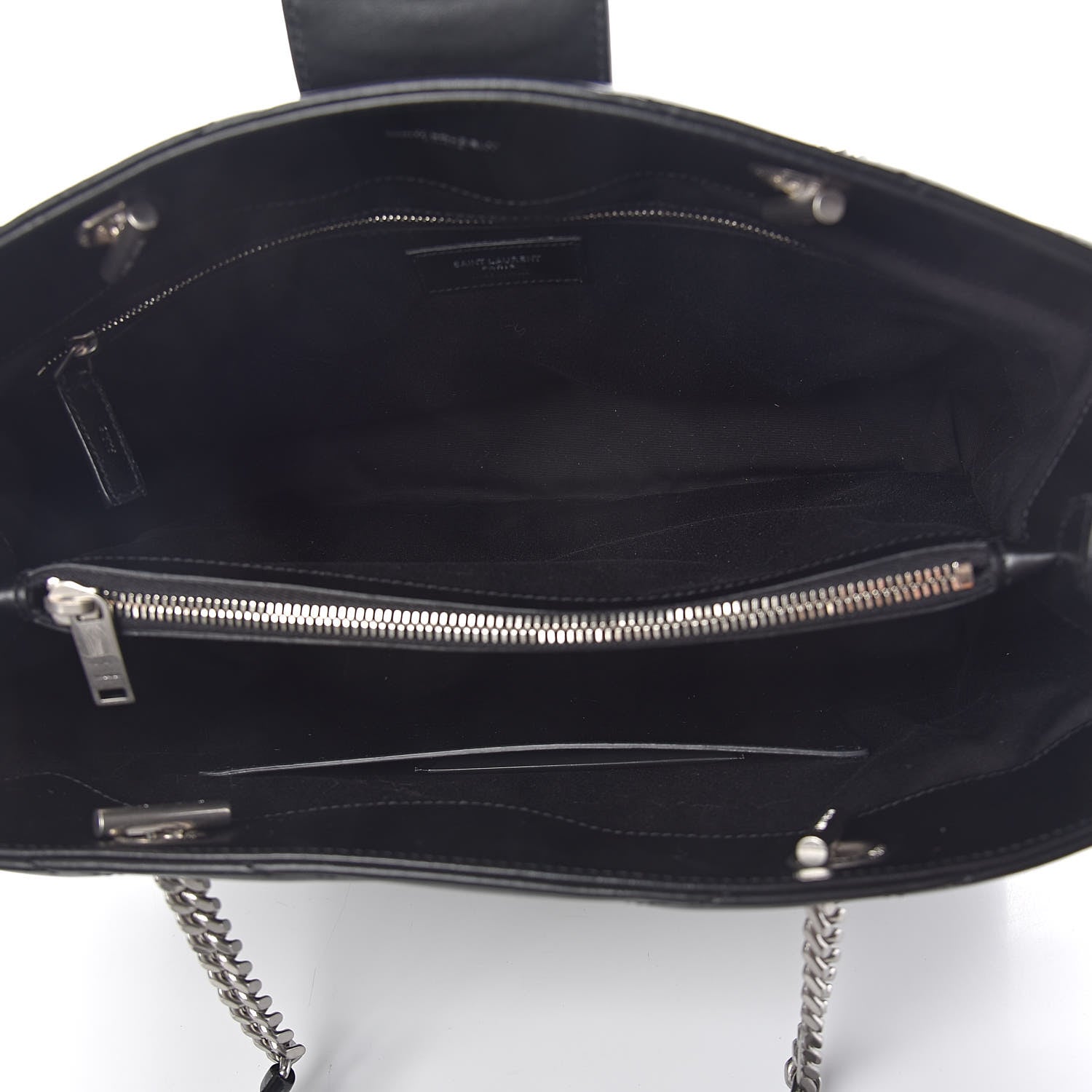 Saint Laurent Calfskin Y Quilted Monogram Large Loulou Shopper Black 5 of 10