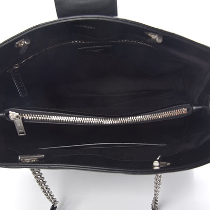 Saint Laurent Calfskin Y Quilted Monogram Large Loulou Shopper Black 5 of 10