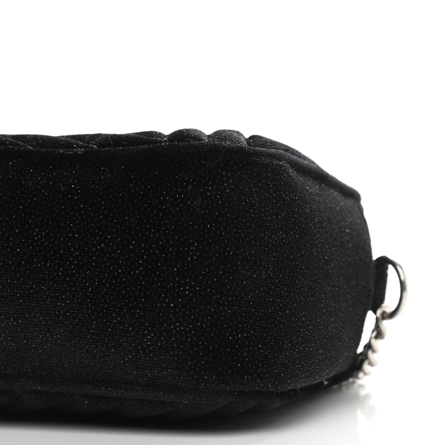 Glitter Velvet Star Patch Shoulder Bag Black