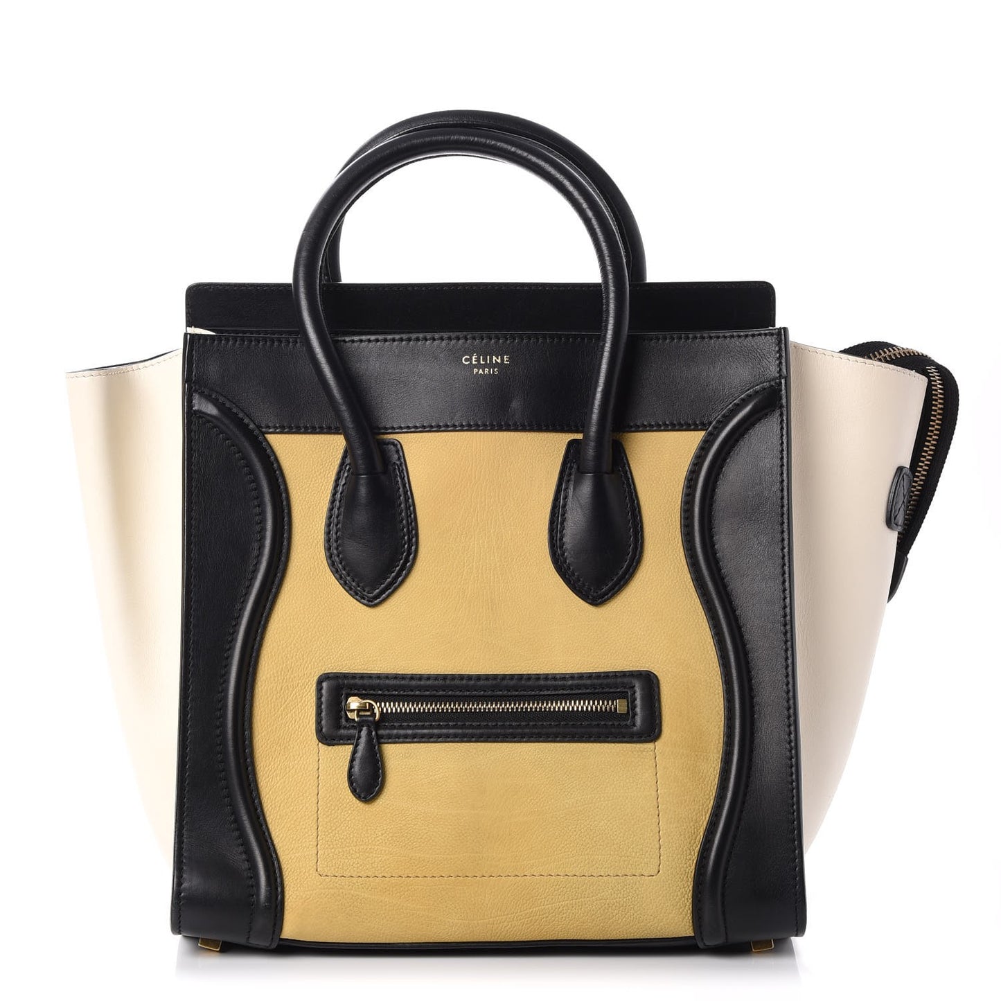Velluto Calfskin Mini Tri-Color Luggage Vanilla