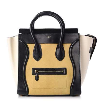 Celine Velluto Calfskin Mini Tri-Color Luggage Vanilla 1 of 7