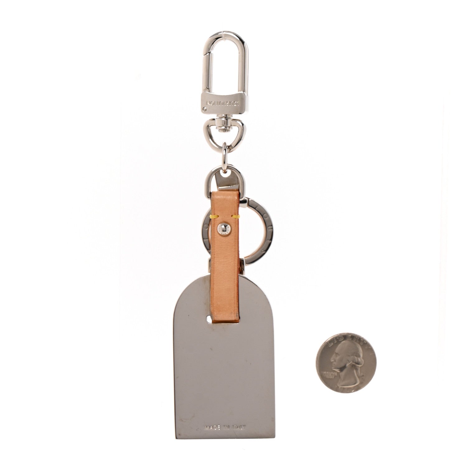 Louis Vuitton Metal Luggage Tag Key Holder Silver 2 of 5