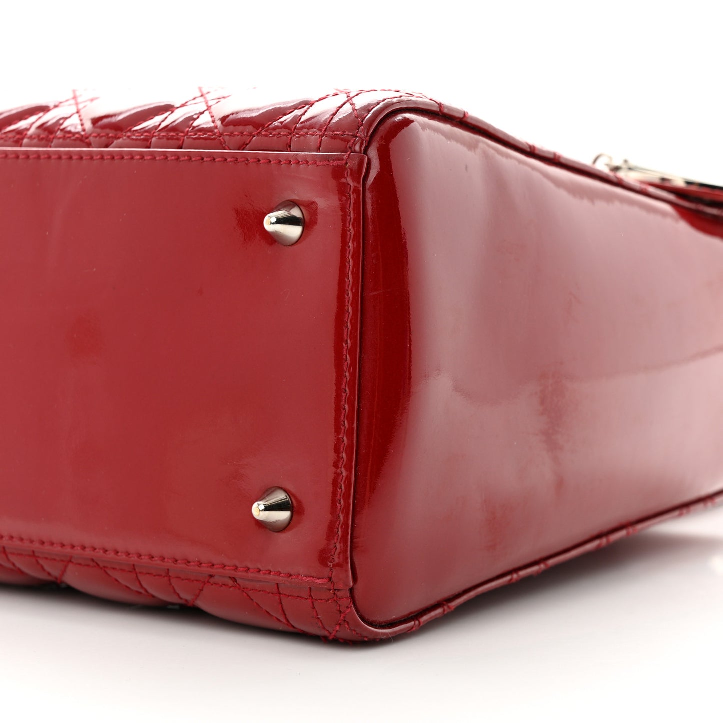 Patent Cannage Medium Lady Dior Red