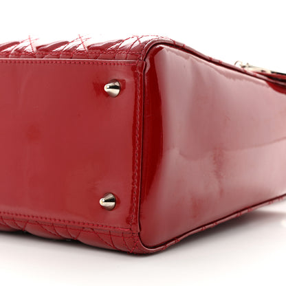 Christian Dior Patent Cannage Medium Lady Dior Red 10 of 14
