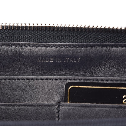 Chanel Denim Deauville Zip Around Wallet Dark Blue 7 of 14