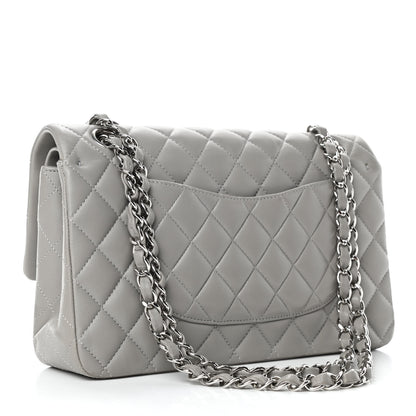 Chanel Lambskin Quilted Medium Double Flap Grey 2 of 6