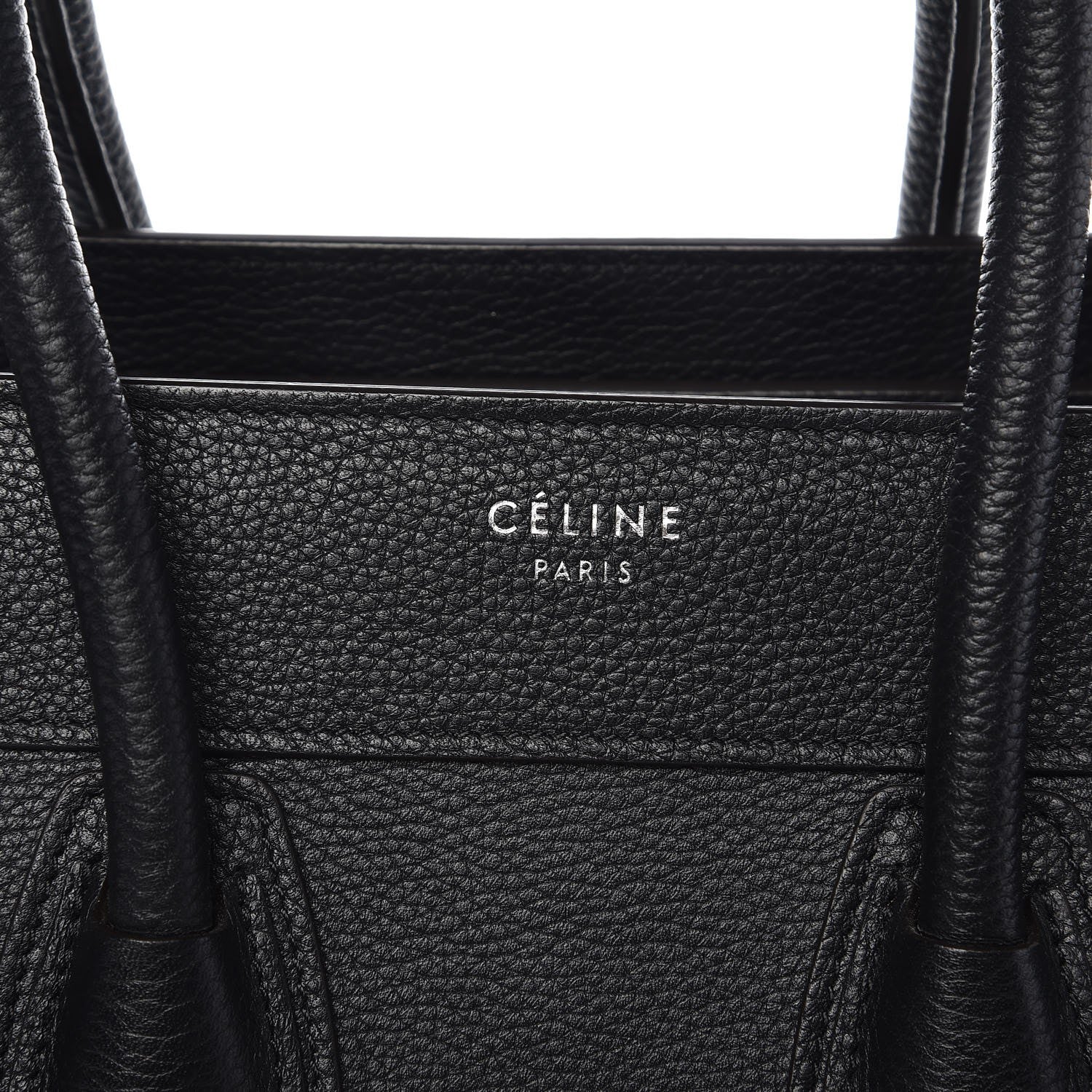 Celine Drummed Calfskin Micro Luggage Black 8 of 8