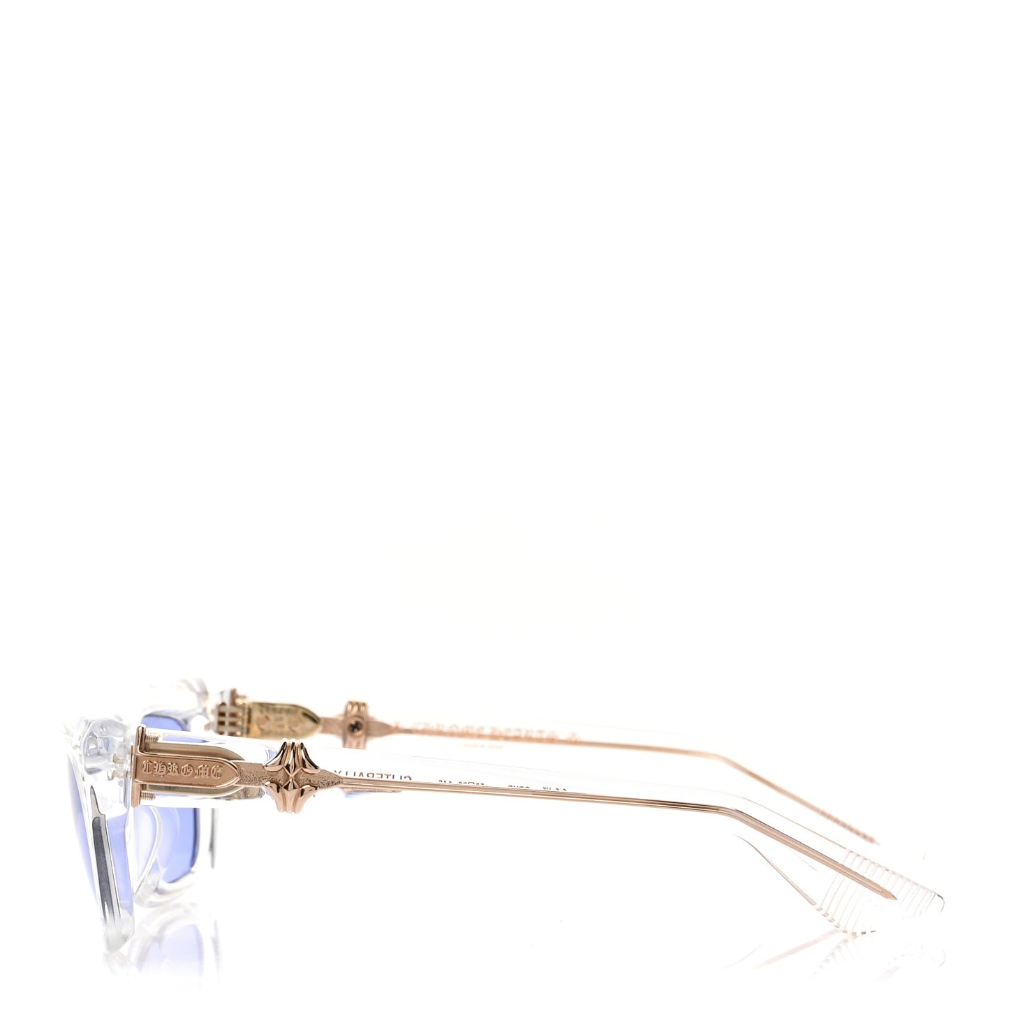 Metal Transparent Acetate Cliterally Sunglasses Clear Blue
