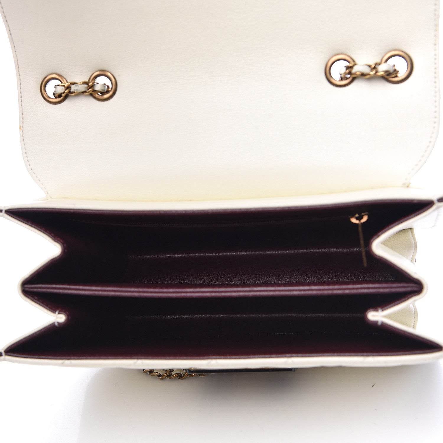 Chanel Sheepskin Quilted Beauty Lock Flap White 5 of 31