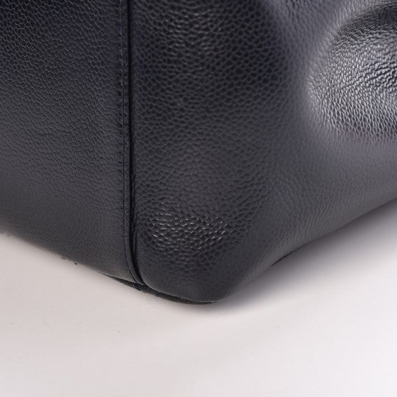 Chanel Caviar Quilted Grand Shopping Tote GST Dark Navy Blue 13 of 14
