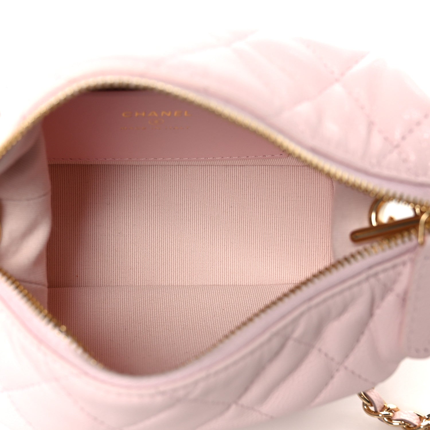 Chanel Shiny Caviar Hobo Clutch With Chain Light Pink 5 of 11