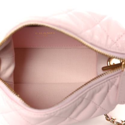 Chanel Shiny Caviar Hobo Clutch With Chain Light Pink 5 of 11