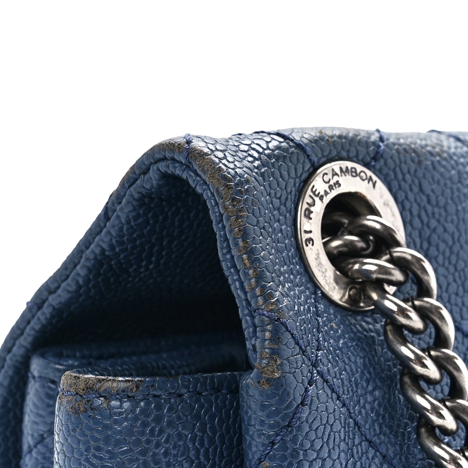 Chanel Caviar Quilted Medium Simply CC Flap Blue 15 of 15