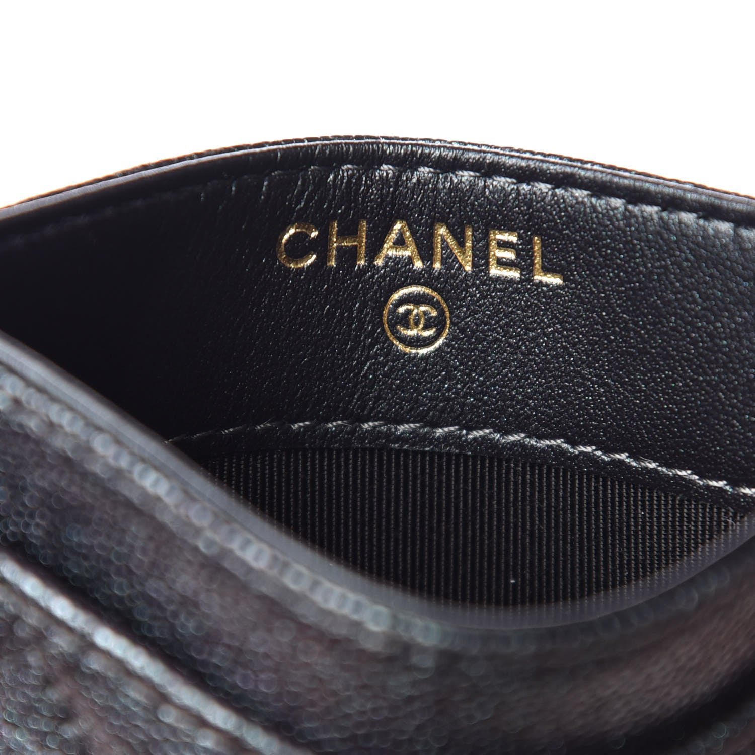 Chanel Iridescent Caviar Quilted Card Holder Black 6 of 9
