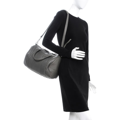 Alexander Wang Lambskin Rocco Gray Silver Clear Hardware 2 of 15