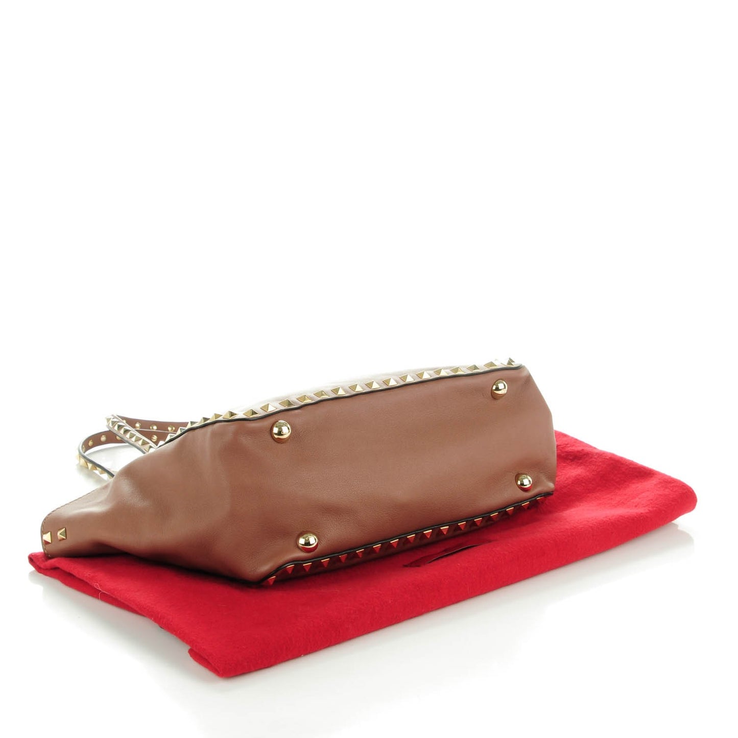 Vitello Small Rockstud Tote Poudre