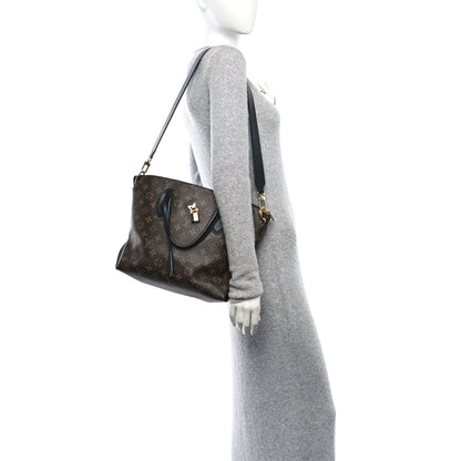 Louis Vuitton Monogram Flower Zipped Tote MM Black 2 of 11