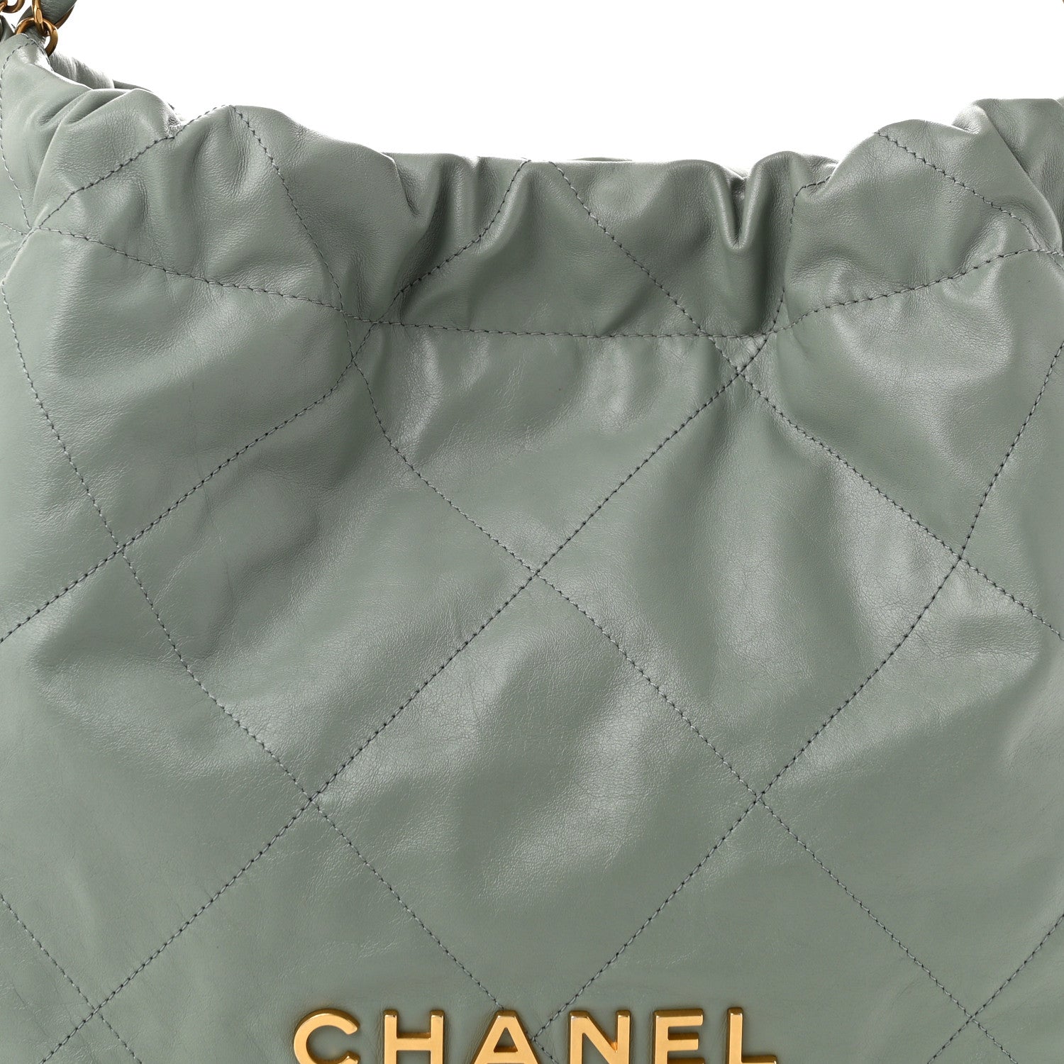 Chanel Shiny Calfskin Quilted Chanel 22 Light Blue 9 of 11