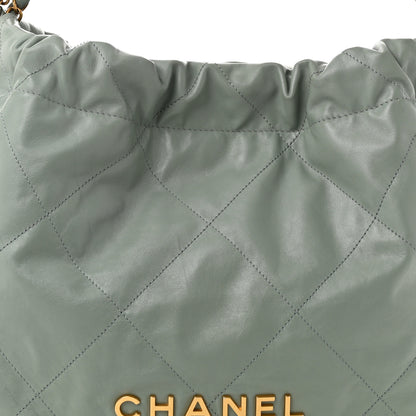 Chanel Shiny Calfskin Quilted Chanel 22 Light Blue 9 of 11