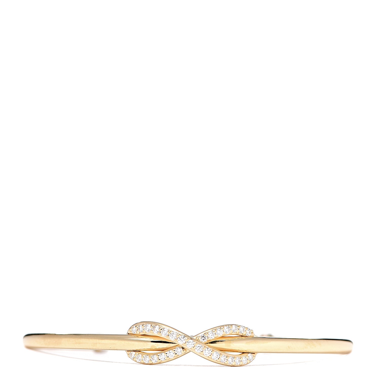 Tiffany 18K Yellow Gold Diamond Infinity Cuff Bracelet 1 of 5
