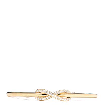 Tiffany 18K Yellow Gold Diamond Infinity Cuff Bracelet 1 of 5